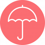 Icon mit einem Regenschirm